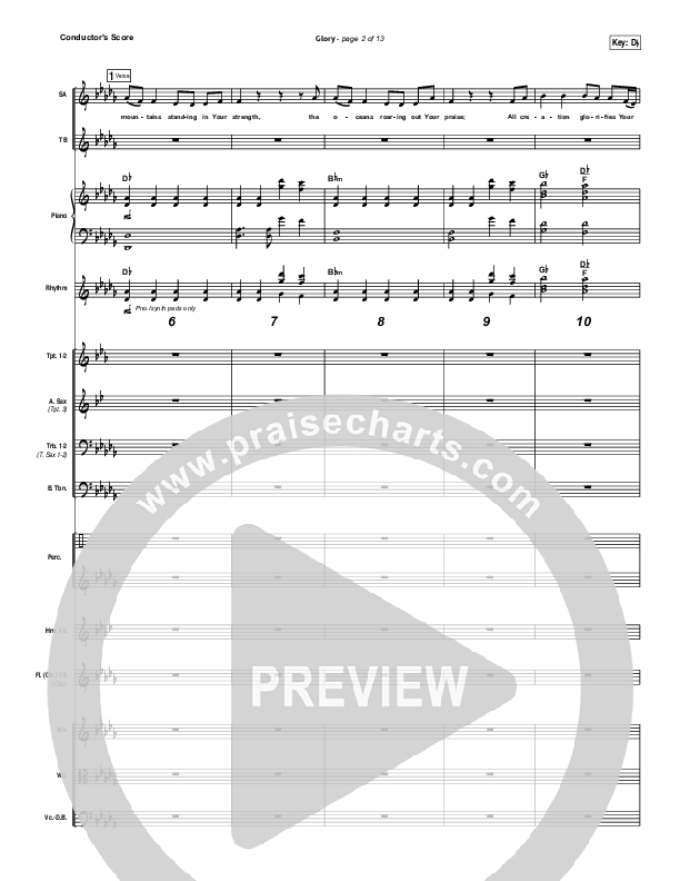 Glory Conductor's Score (Phil Wickham)