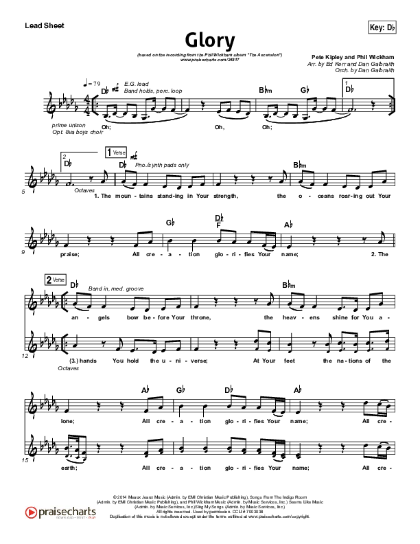 Glory Lead Sheet (Phil Wickham)