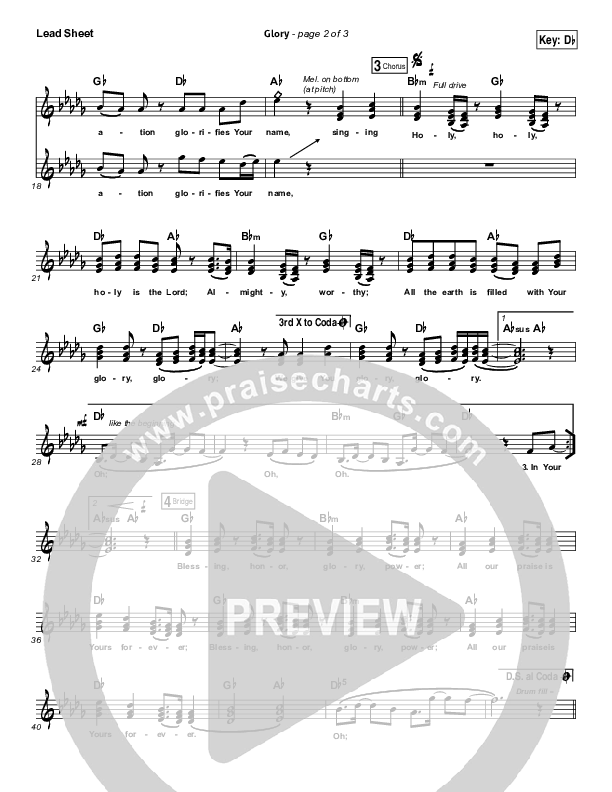 Glory Lead Sheet (Phil Wickham)