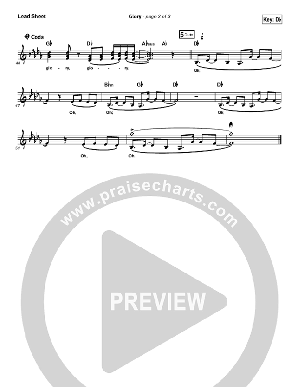 Glory Lead Sheet (SAT) (Phil Wickham)
