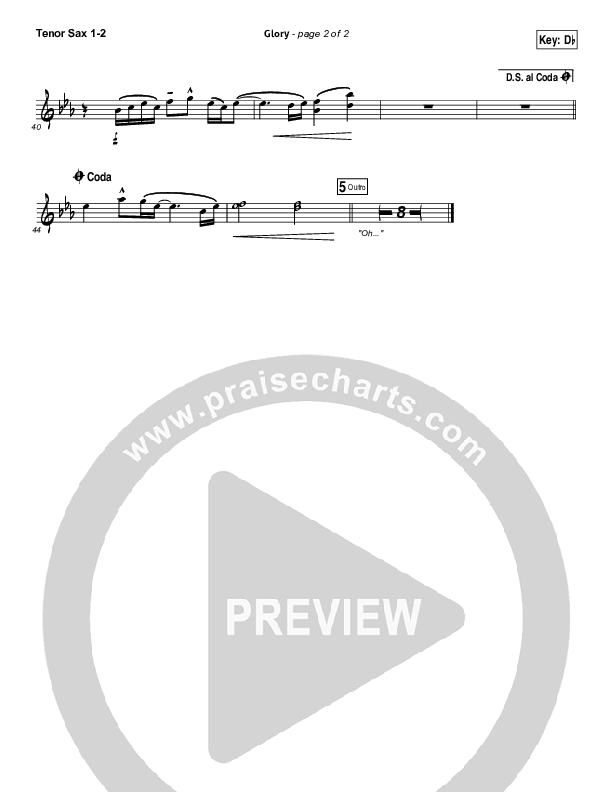 Glory Tenor Sax 1/2 (Phil Wickham)