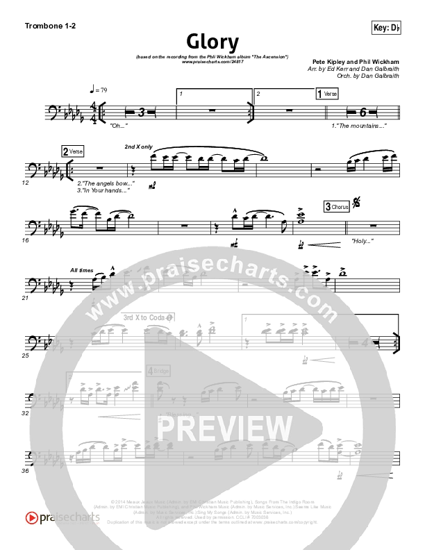 Glory Trombone 1/2 (Phil Wickham)