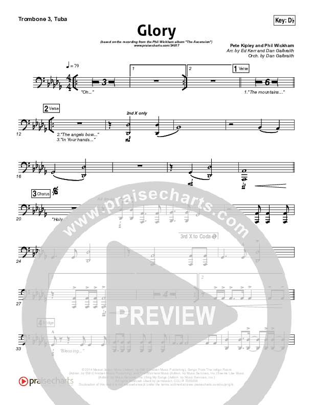 Glory Trombone 3/Tuba (Phil Wickham)