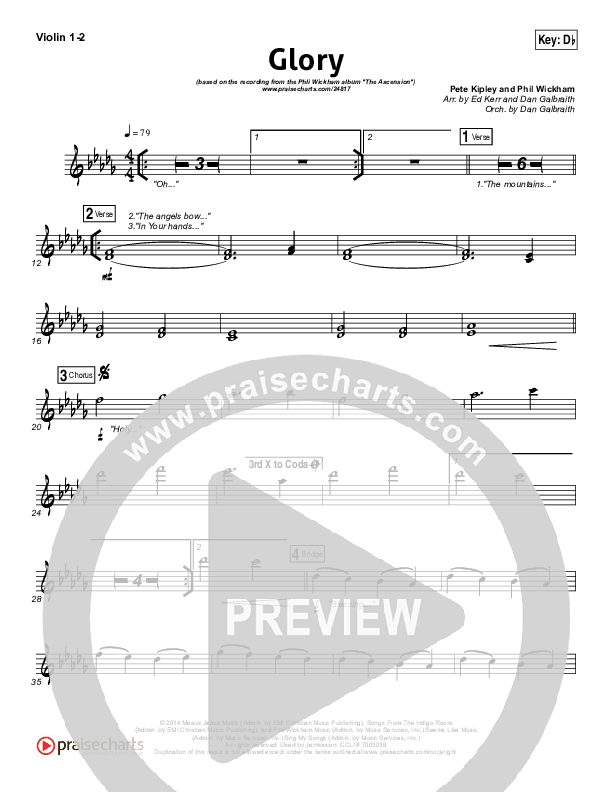 Glory Violin 1/2 (Phil Wickham)