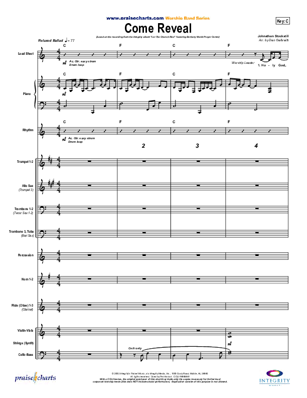 Come Reveal Orchestration (Bethany Music / Jonathan Stockstill)