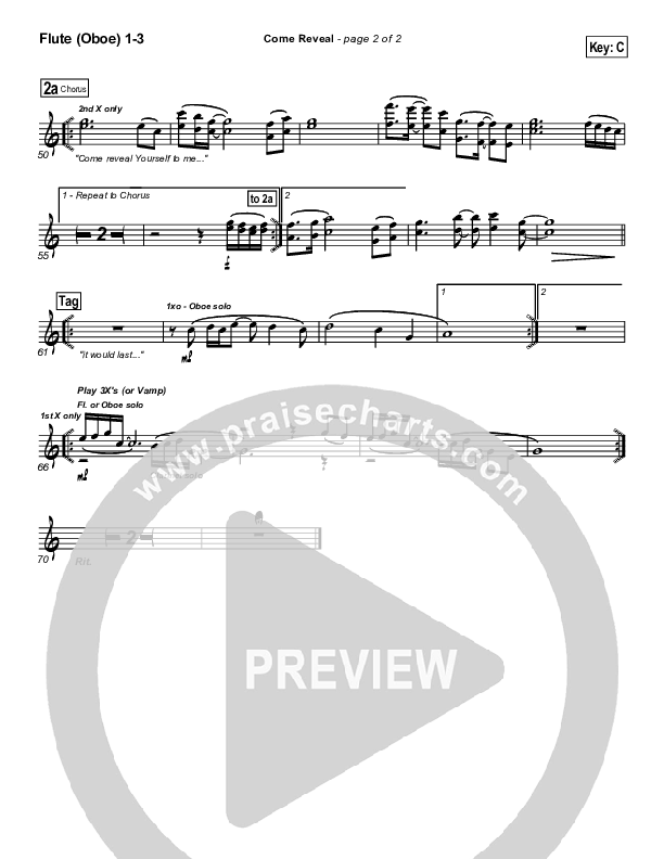 Come Reveal Flute/Oboe 1/2/3 (Bethany Music / Jonathan Stockstill)