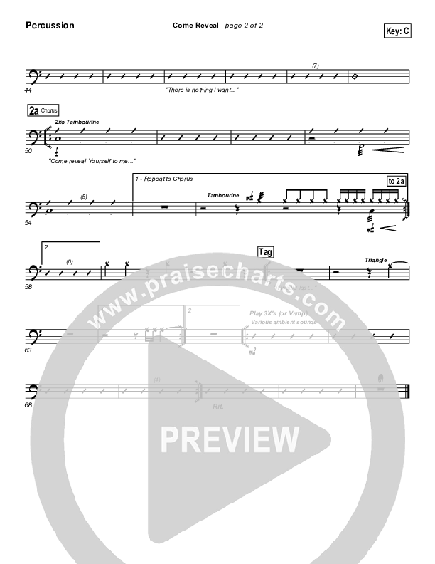 Come Reveal Percussion (Bethany Music / Jonathan Stockstill)