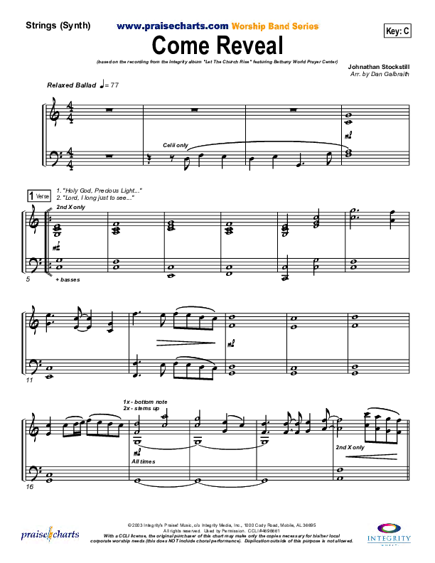 Come Reveal Synth Strings (Bethany Music / Jonathan Stockstill)