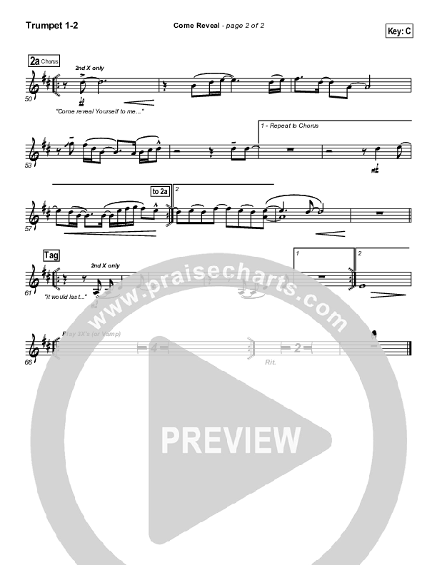 Come Reveal Trumpet 1,2 (Bethany Music / Jonathan Stockstill)