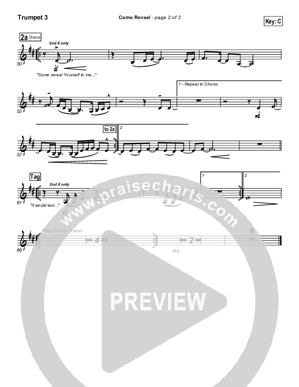 Come Reveal Trumpet 3 (Bethany Music / Jonathan Stockstill)