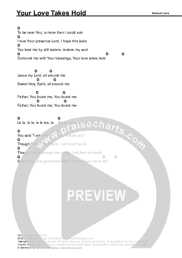 Your Love Takes Hold Chords PDF (Harmony Smith) PraiseCharts