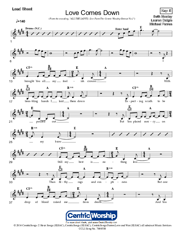Love Comes Down Lead (SAT) (Centricity Worship / Michael Farren)