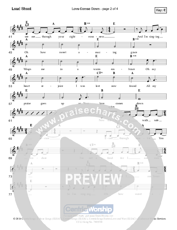 Love Comes Down Lead (SAT) (Centricity Worship / Michael Farren)