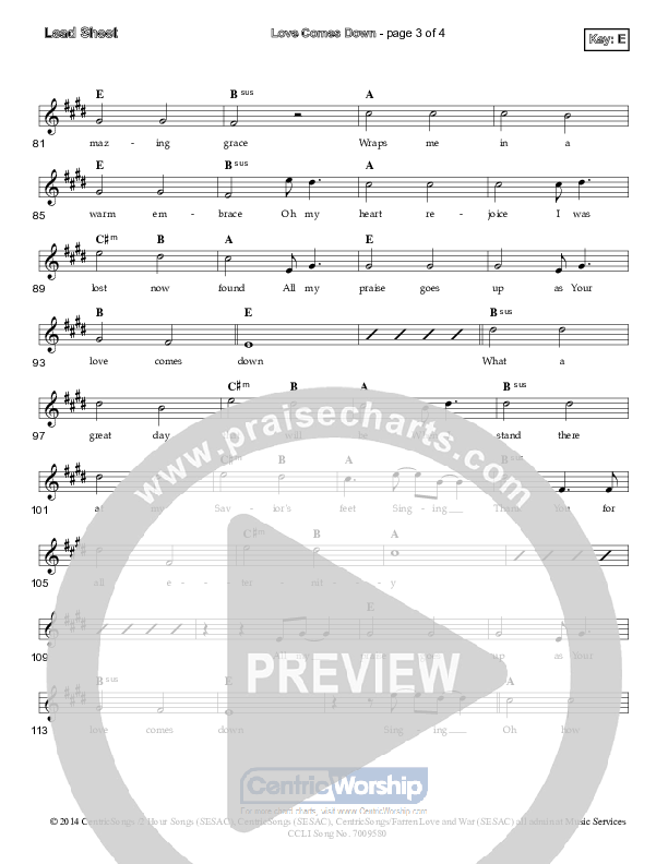 Love Comes Down Lead (SAT) (Centricity Worship / Michael Farren)