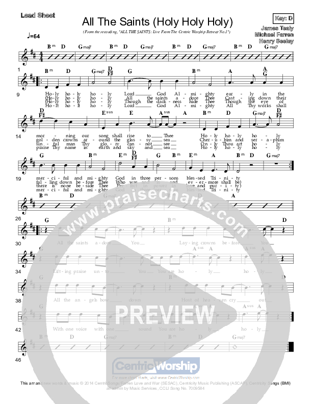 All The Saints (Holy Holy Holy) Lead (SAT) (Centricity Worship / Michael Farren / Anthony Skinner)