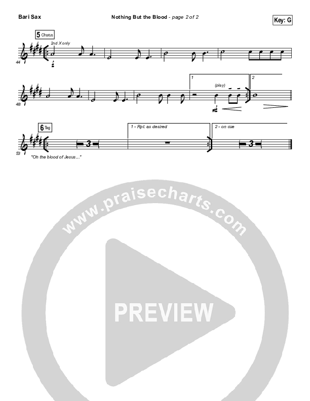 Nothing But The Blood Bari Sax (Centricity Worship / Corey Voss)