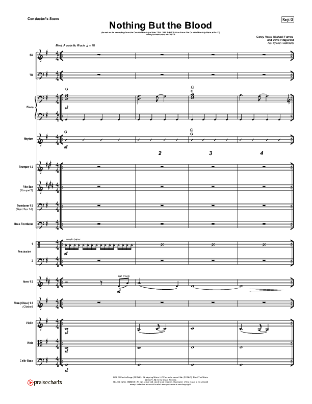 Nothing But The Blood Conductor's Score (Centricity Worship / Corey Voss)