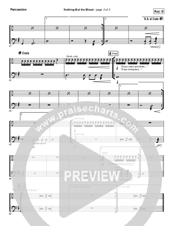 Nothing But The Blood Percussion (Centricity Worship / Corey Voss)