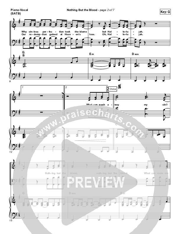 Nothing But The Blood Piano/Vocal (SATB) (Centricity Worship / Corey Voss)