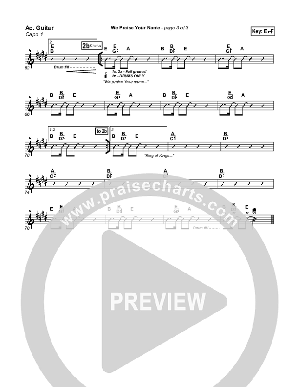 We Praise Your Name Acoustic Guitar (Bethany Music / Jonathan Stockstill)