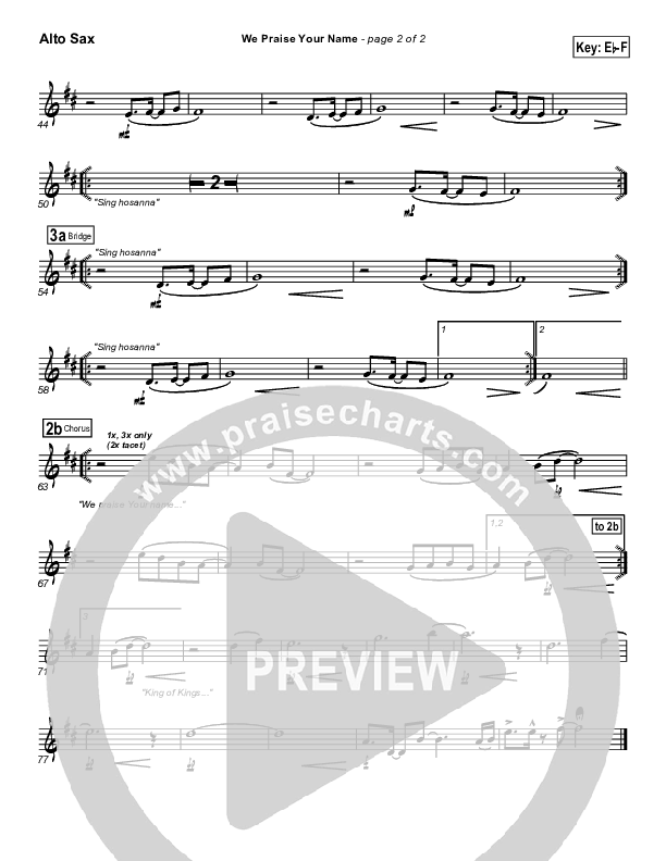 We Praise Your Name Alto Sax (Bethany Music / Jonathan Stockstill)