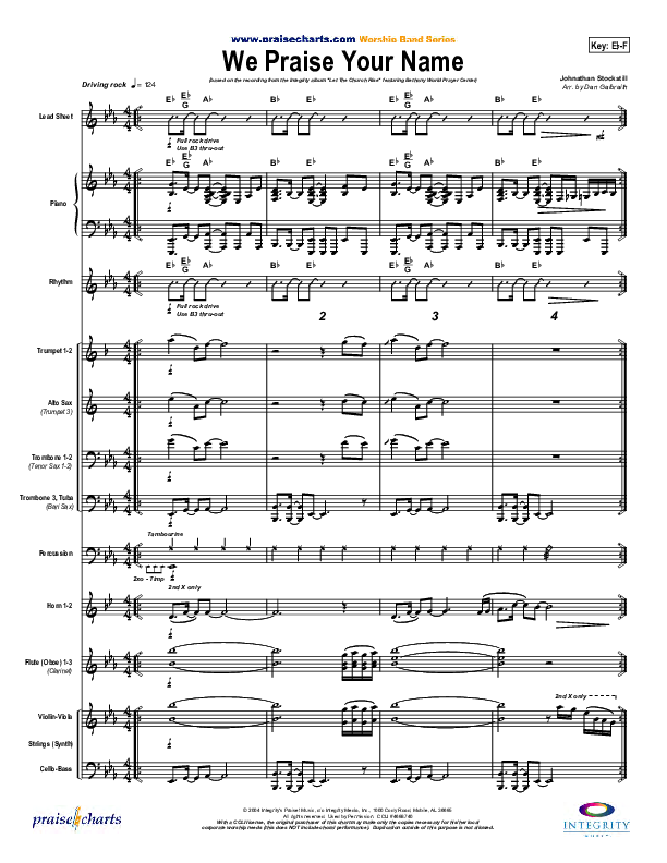 We Praise Your Name Conductor's Score (Bethany Music / Jonathan Stockstill)
