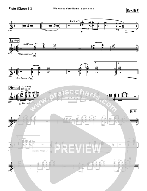 We Praise Your Name Flute/Oboe 1/2/3 (Bethany Music / Jonathan Stockstill)
