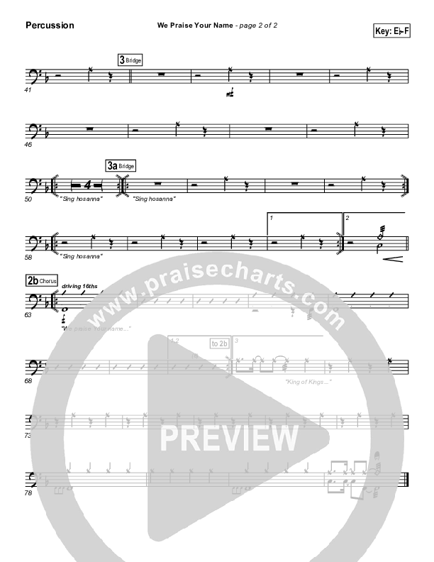 We Praise Your Name Percussion (Bethany Music / Jonathan Stockstill)