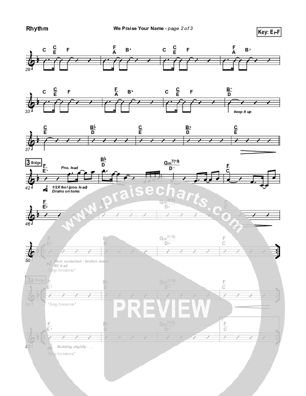 We Praise Your Name Rhythm Chart (Bethany Music / Jonathan Stockstill)