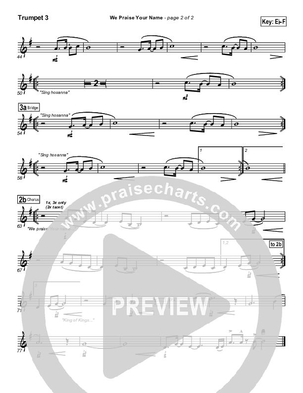 We Praise Your Name Trumpet 3 (Bethany Music / Jonathan Stockstill)