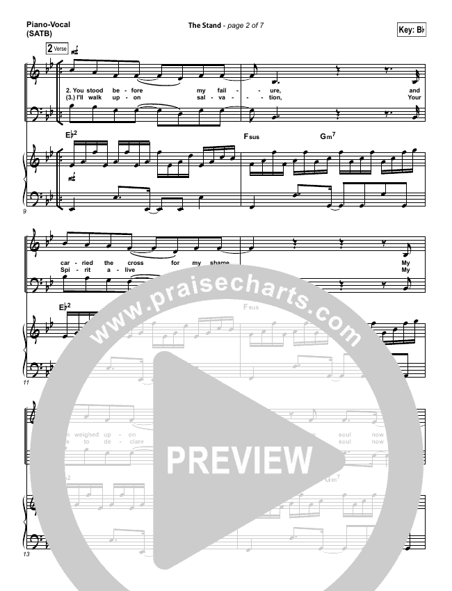 The Stand Sheet Music PDF (Hillsong Young & Free) PraiseCharts