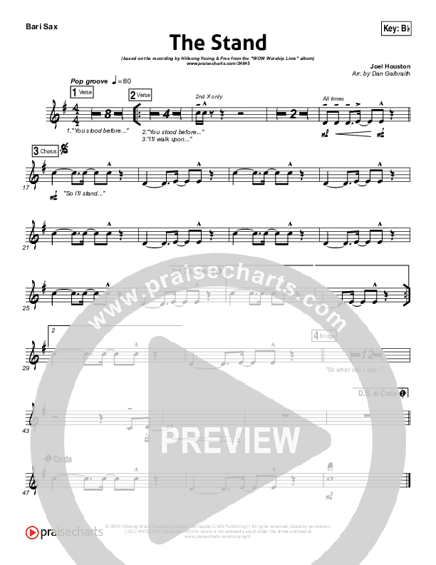 The Stand Bari Sax (Hillsong Young & Free)