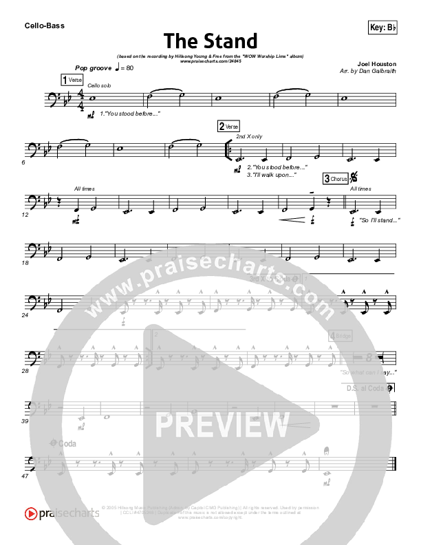 The Stand Cello/Bass (Hillsong Young & Free)