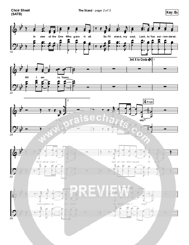 The Stand Choir Sheet (SATB) (Hillsong Young & Free)