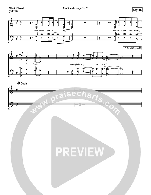 The Stand Choir Sheet (SATB) (Hillsong Young & Free)