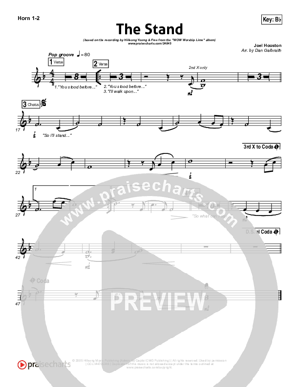 The Stand French Horn 1/2 (Hillsong Young & Free)