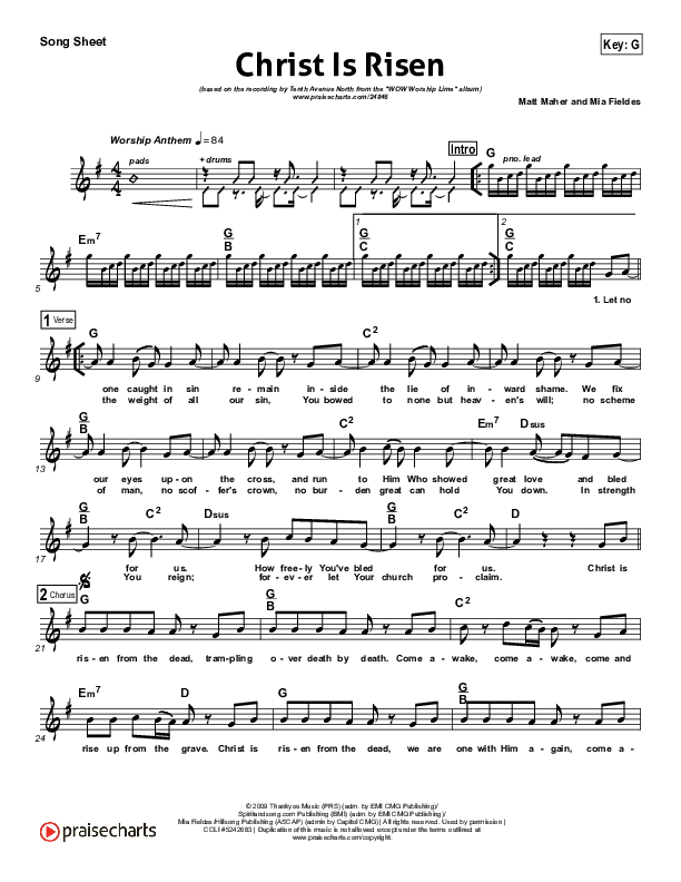 Christ Is Risen Lead (SAT) (Tenth Avenue North)