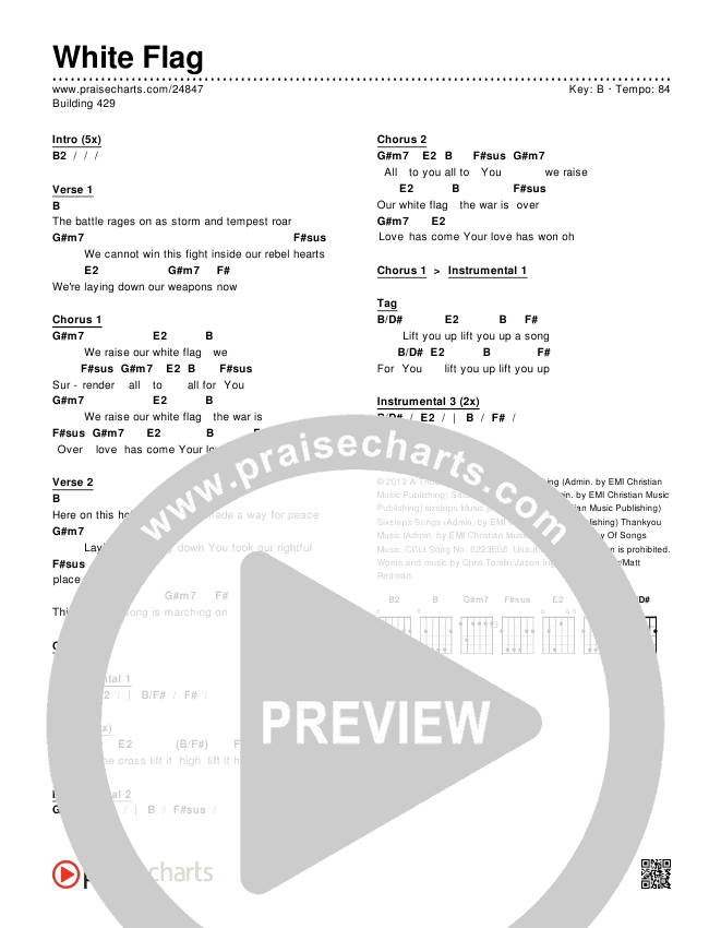 White Flag Chords & Lyrics (Building 429)