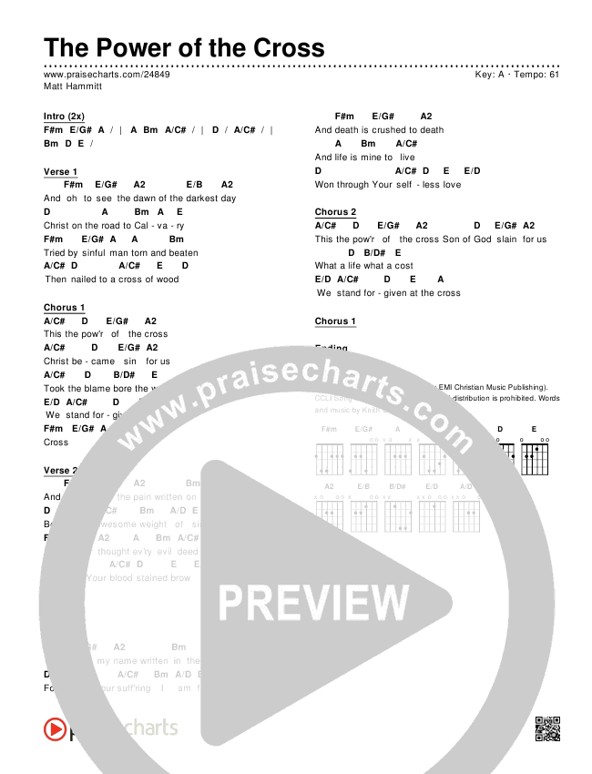 The Power Of The Cross Chords & Lyrics (Matt Hammitt)