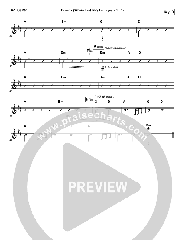 Oceans (Where Feet May Fail) (Radio) Acoustic Guitar (Hillsong UNITED / TAYA)