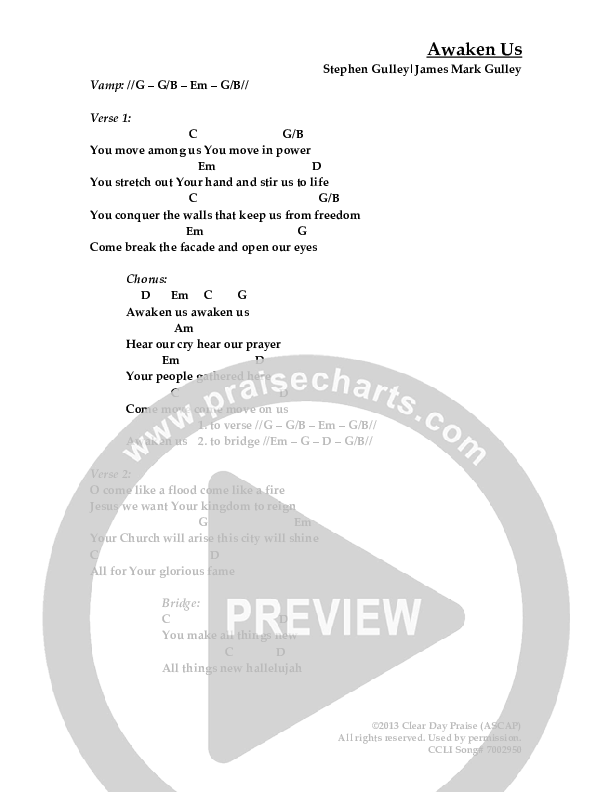 Awaken Us Chords & Lyrics (Antioch Live)