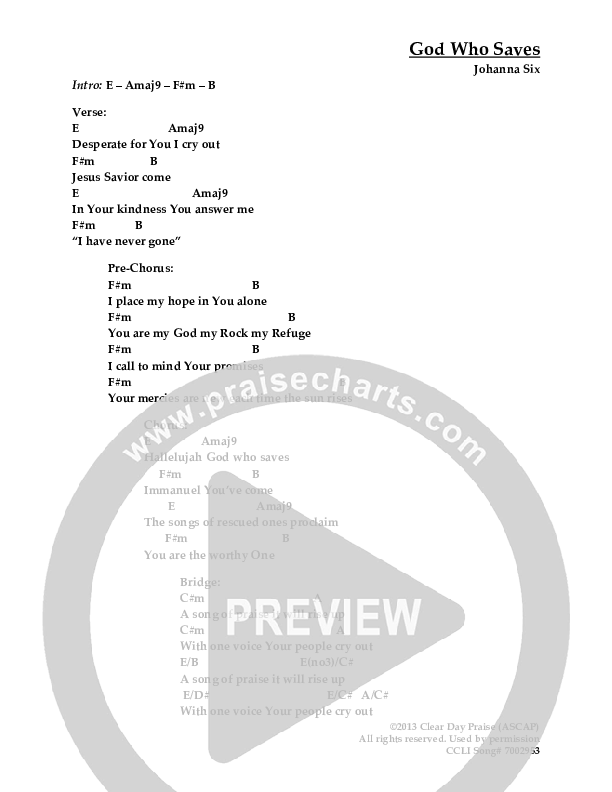 God Who Saves Chords & Lyrics (Antioch Live)