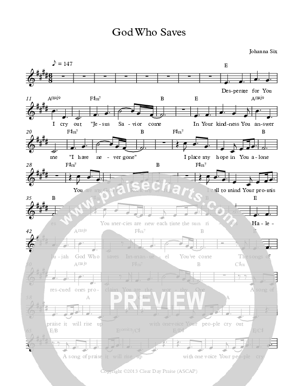 God Who Saves Lead Sheet (Antioch Live)