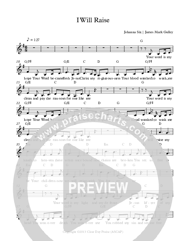 I Will Raise Lead Sheet (Antioch Live)