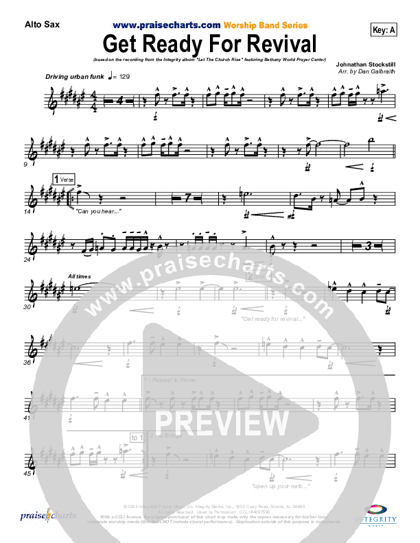 Get Ready For Revival Alto Sax (Bethany Music / Jonathan Stockstill)