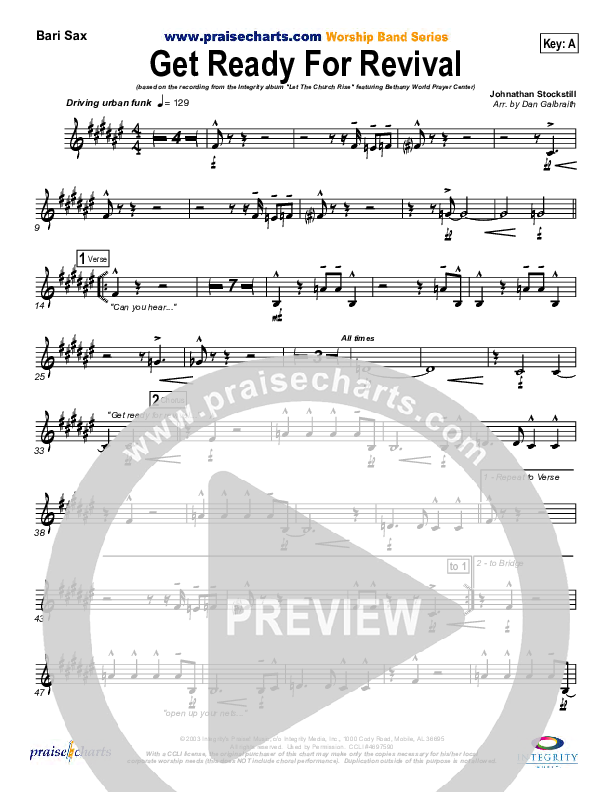 Get Ready For Revival Bari Sax (Bethany Music / Jonathan Stockstill)