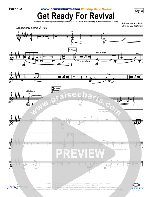 Get Ready For Revival French Horn 1/2 (Bethany Music / Jonathan Stockstill)