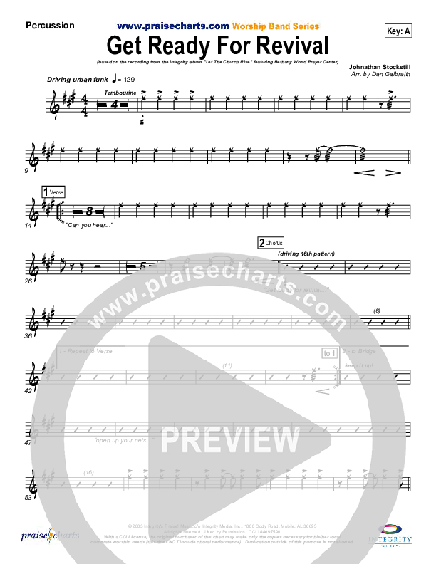 Get Ready For Revival Percussion (Bethany Music / Jonathan Stockstill)