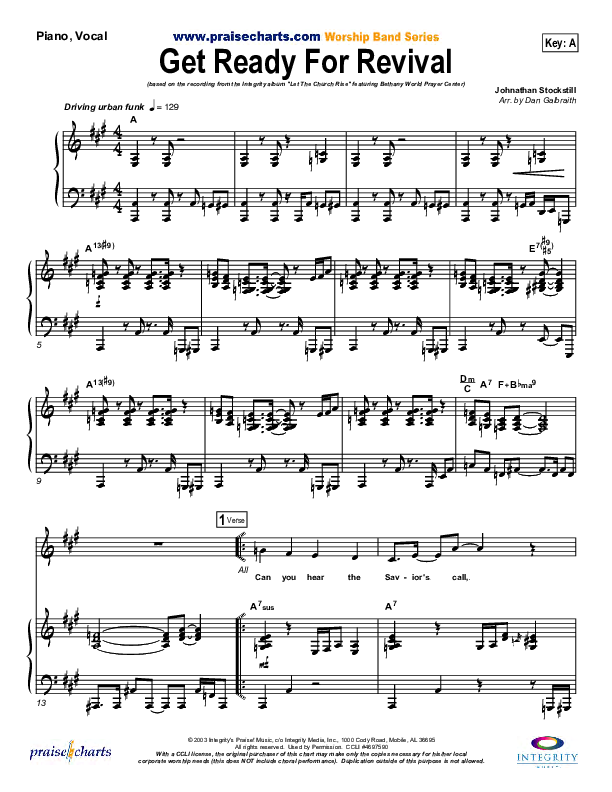 Get Ready For Revival Piano/Vocal (Bethany Music / Jonathan Stockstill)