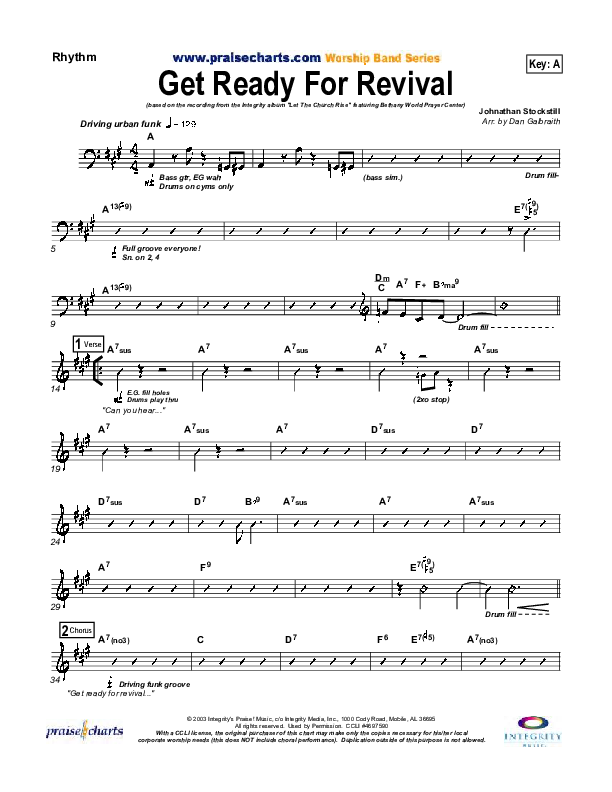 Get Ready For Revival Rhythm Chart (Bethany Music / Jonathan Stockstill)